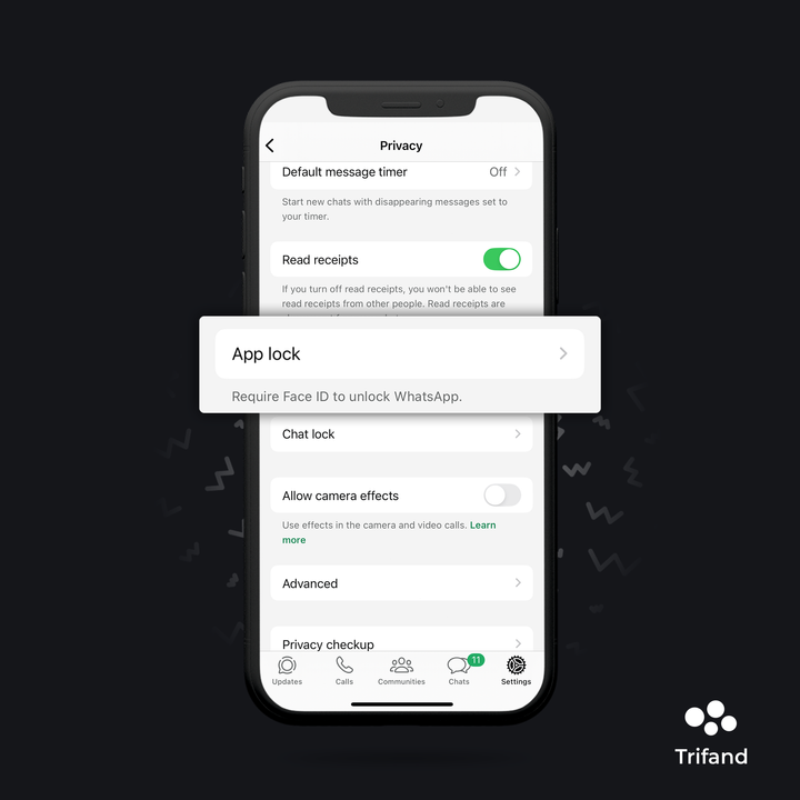 Screenshot of WhatsApp Privacy section