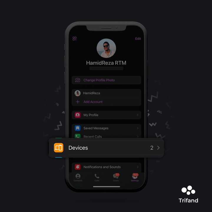 Screenshot of Telegram settings
